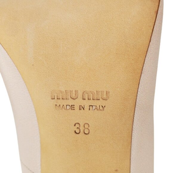 Miu Miu Floral Pointed Toe Leather Pumps - Picture 6 of 6